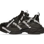 Replica Balenciaga Triple S All Over Logo Logotype - Black